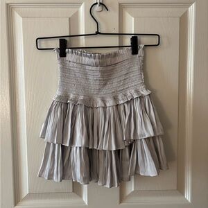 Elegant silver Tiered Skirt